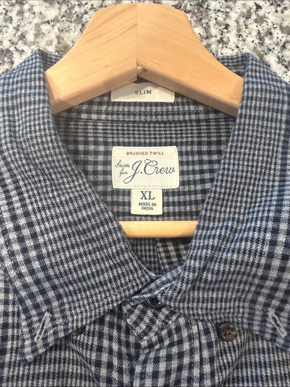 J Crew Mens Black and Gray Windowpane Button-Down Shirt